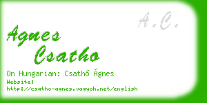 agnes csatho business card